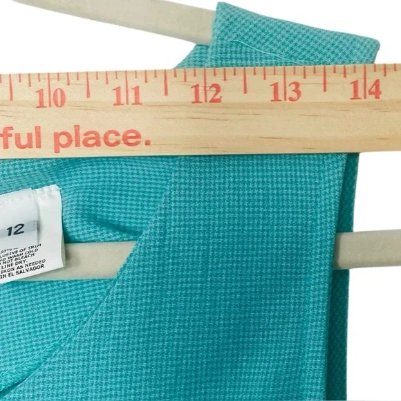 Miss Dorby Aqua and White Checked Short-Sleeved Jacket and Midi Dress Set 10P - Picture 12 of 15